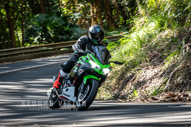 Kawasak riding through the Royal National Park