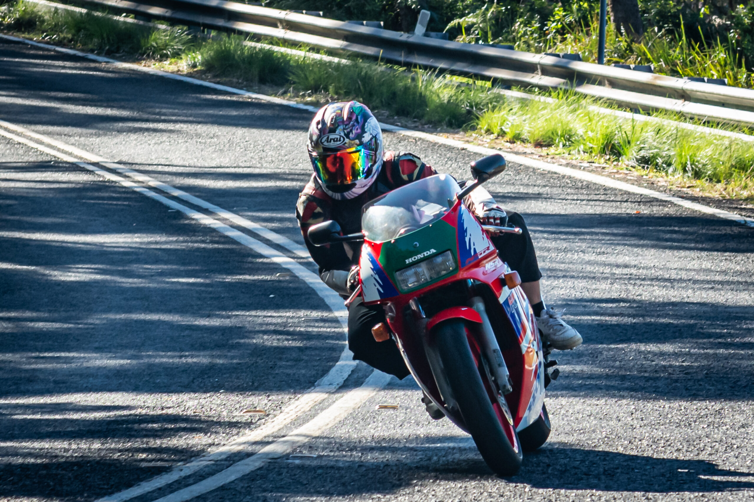 Honda HRC rider in the Royal National Park