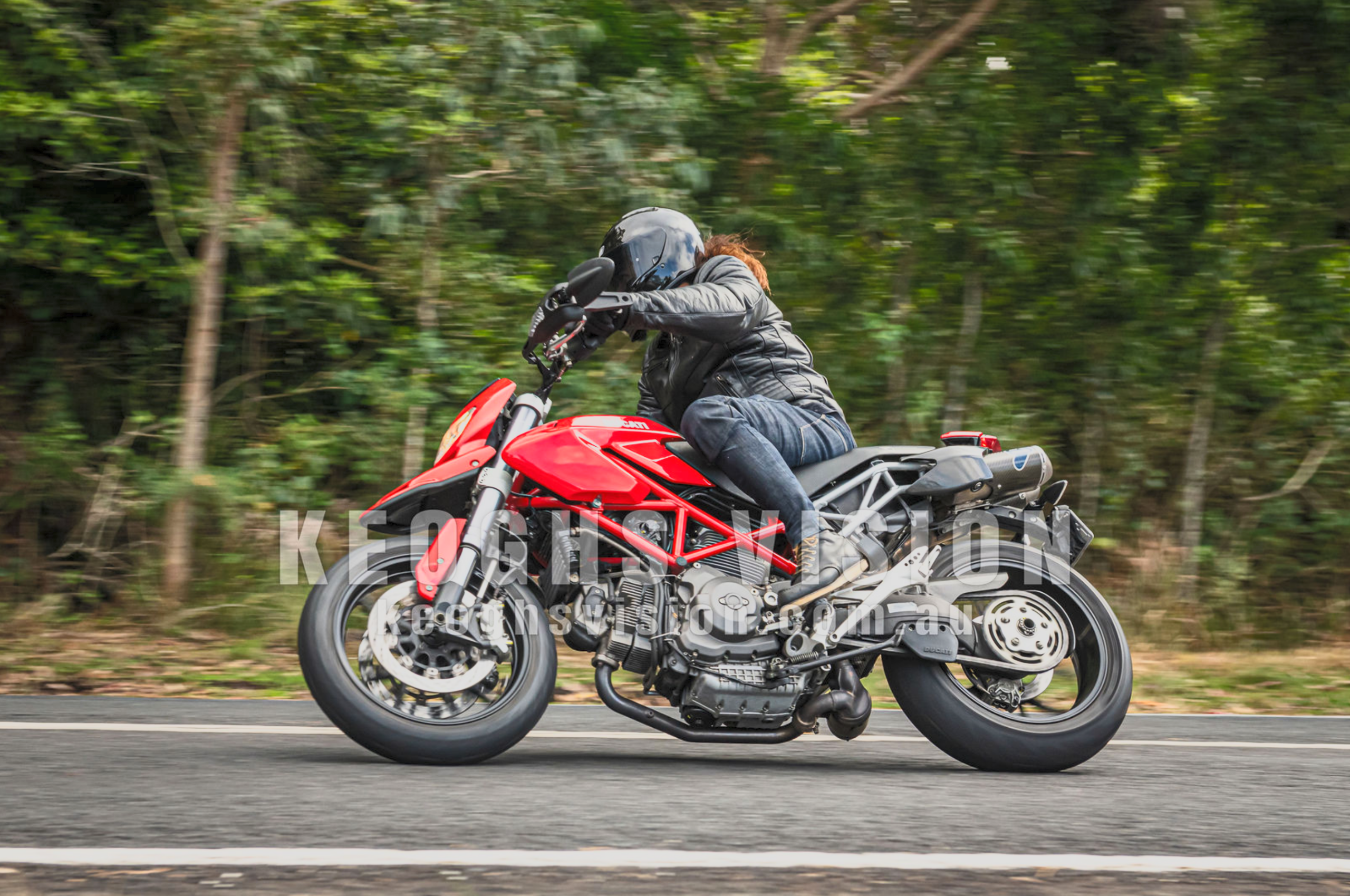 Ducati racing through the Park