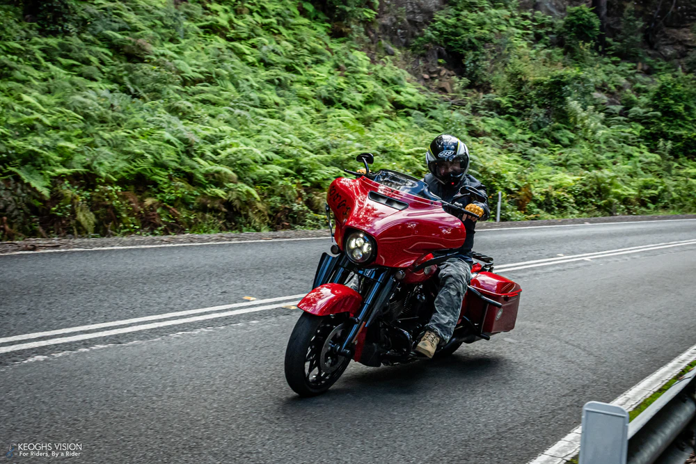 Motorcyclist riding on Putty Road NSW